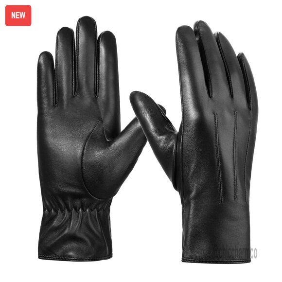 Accessories - Women's Sheepskin Leather Gloves Cashmere Lined Touchscreen Driving Winter